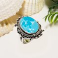 thumbnail image 2 of Larimar 925 Sterling Silver Ring, 18X13 mm Oval Gemstone Ring, Blue Ring, Christmas Gift, Unique Jewelry Ring, Adjustable Ring V4232R220887.5, 2 of 4