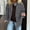 Dark Gray, variant on Women's Brown Suede Blazer, Oversized Long-Sleeve Jacket with Flap Pockets, Casual Street & Office Wear, Vintage Brown Blazer, Loose Pocket Coat, Retro Office Layer, Dark Gray, L