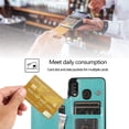 thumbnail image 3 of Design for Samsung Galaxy A20S Case with Tempered Glass Screen Protector Credit Card Holder Slot, Leather Wallet Phone Cases Kickstand Protective Cover for Galaxy A 20S A20 A207M Men Green, 3 of 13