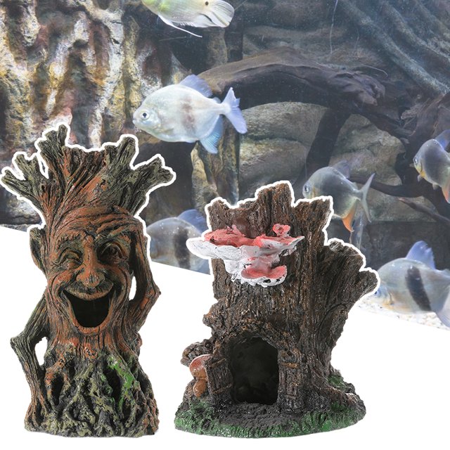 Vnanda Aquarium Landscape Tree Stump Rock Hollow Cave Stone for Cichlid