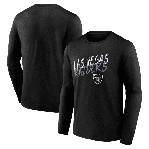 Men's Black Las Vegas Raiders Hustle Long Sleeve T-Shirt