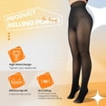 thumbnail image 2 of 2 Pairs Women Fleece Lined Tights-Fake Translucent Leggings High Waist Pantyhose Sheer Thick Warm Tights For Women, 2 of 6