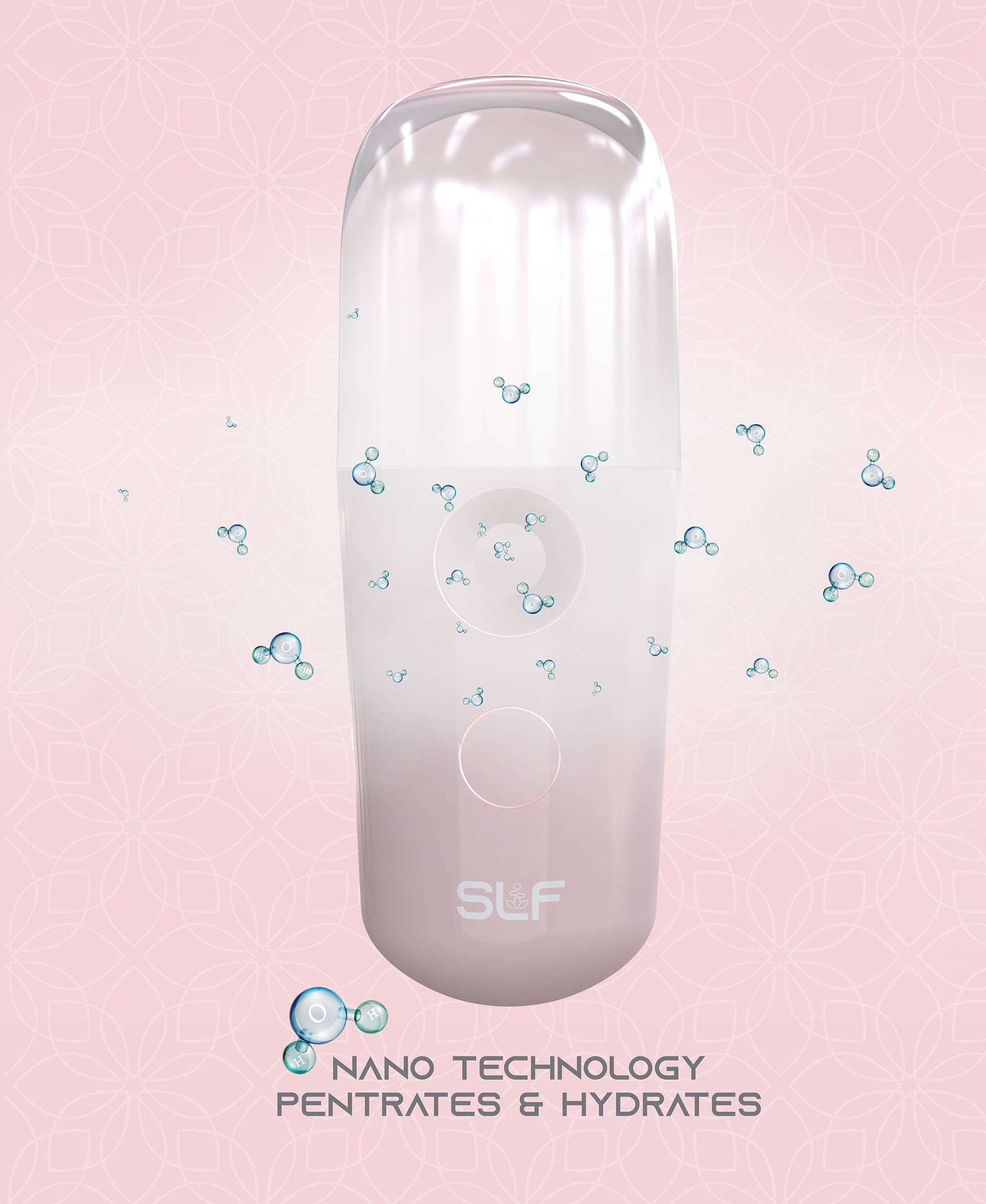 SLF Mini Nano Facial Mister, Rechargeable Face Mist Steamer, Pink, 1.5 in x 3.8 in