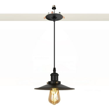 Kiven Can Lights Retrofit Recessed Lighting with E26 Power Outlet Adapter, 4/5/6 Inch Replacement Conversion Kit, Farmhouse Pendant Lighting for Hallway Kitchen Living Room,1 Light,Black