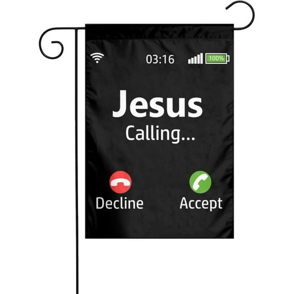 Jesus is Calling Christian Garden Flag Double-sided Printing 12x18 Inch Yard Outdoor Decoration