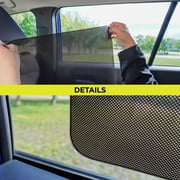 Auto Drive Universal Fit Side Window Repeat Using Black PVC Static Cling Sun Shade 1 Pack, 12 x 16