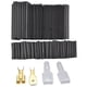thumbnail image 1 of Kit de 127 piezas de tubos termorretráctiles negros con 200 piezas de terminales de horquilla macho hembra para engarzar cables, 1 of 8