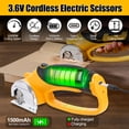 thumbnail image 4 of HORMY Cordless Electric Scissors with Blade, 3.6V Super Scissors Rechargeable with Safety Lock, for Cardboard Cutting Fabric Paper Sewing, Yellow, 4 of 11