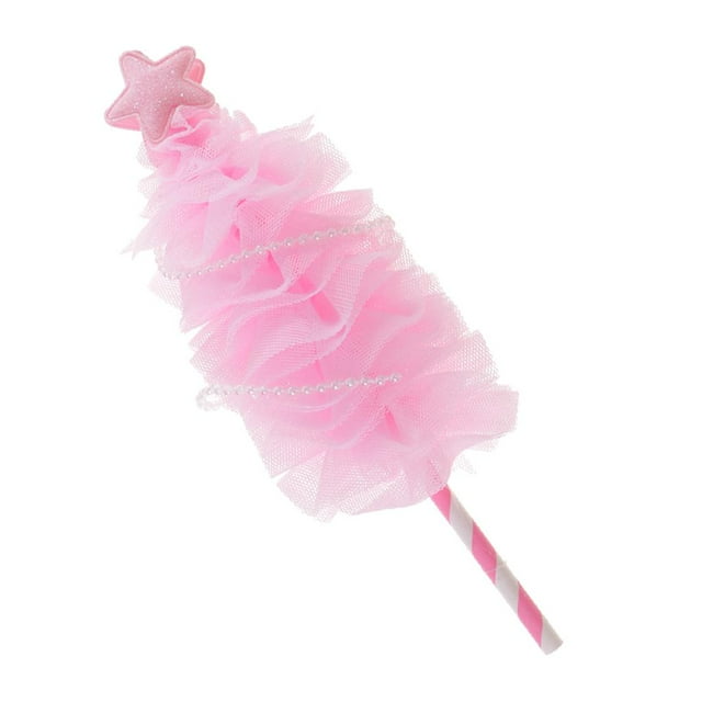 Partido de Fiesta Sunnimix árbol de Navidad Pastel Topper Tul rosa Glitter