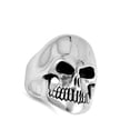 thumbnail image 4 of Large Heavy Skull Biker Evil Angry Ring .925 Sterling Silver Band Jewelry Female Male Unisex Size 6, 4 of 4