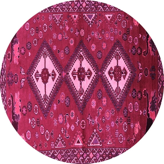 Ahgly Company Indoor Round Persian Pink Traditional Area Rugs, 8' Round