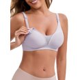 thumbnail image 5 of INSPIRE CHIC Women's Adjustable Buckled Straps Postpartum Nursing Bra V-Neck Mesh Splicing Lightweight Wireless Bras XXL Light Purple, 5 of 5