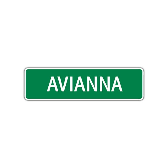 Avianna Girls Children Name Letter Printed Indoor Outdoor Unique Wall Novelty Plaque Decoration Label Aluminum Metal Sign 4"X18"