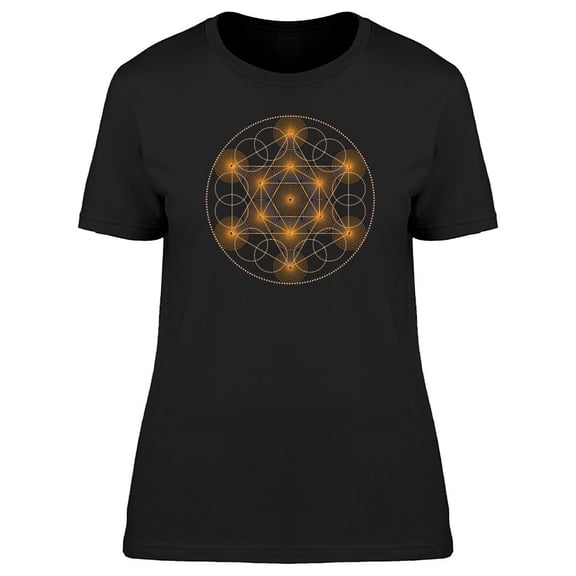 Metatrons Cube Gold Color Tee Women's -Image by Shutterstock