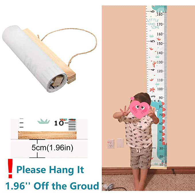 Tomaibaby Removable Height Chart for Kids Cloth Wood Deer Measuring Chart Ruler for Grandkids Height as Gifts Nursey Decoration Cute Measurement for Home Baby Room Bedroom 