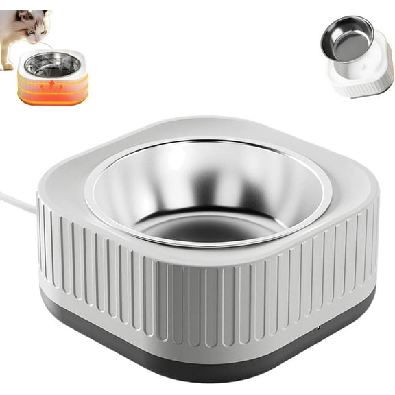 Outdoor Heated Water Bowl for Cats Dogs and Small Animals, 12 oz Outdoor Thermostatic Control Heated Dog Pet Bowl, Provides Warm Drinkable Water in Winter for Dogs Cats Chickens