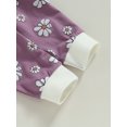 thumbnail image 7 of Infant Baby Girls Fall Clothes Flower Print Long Sleeve Crewneck Tops Pants Bow Headband Set, 7 of 7