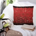 thumbnail image 3 of 18x18 Pillow Covers Set of 2, Ombre Red Geometric Throw Pillow Covers Decorative Couch Cushion Case, Modern Abstract Art Microfiber Square Pillowcases for Bedroom Car Living Room, 3 of 7