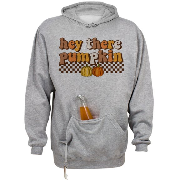 Retro Hey There Pumpkin Beer Holder Tailgate Hoodie Sweatshirt Unisex Large Oxford