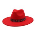 thumbnail image 5 of Rvusndi Cowboy Hat,Cowboy Hat Men Women Wide Brim Western Boho Jazz Hat Summer Beach Hat Lightweight Fedora Sun Hat for Vacation Beach Octoberfest, 5 of 5