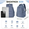 thumbnail image 3 of Cute Aesthetic Backpack with USB Charge for College, Waterproof Schoolbag with Pockets, Medium Casual Daypack for Students Teens Women Men, Blue, 3 of 9