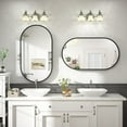 thumbnail image 3 of Oval Mirror 20"x36" Black Aluminum Alloy Framed French Cleat Mounted Wall Decor Bathroom Vanity Mirror with 5-Year Warranty, 3 of 9