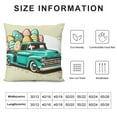 thumbnail image 5 of JRXY Hello Easter Bunny Eggs Truck Decorative Throw Pillow Covers, Spring Welcome Peeps Retro Porch Outdoor Home Decor, Floral Farmhouse Stripes Holiday Sofa Couch Cushion Case White, 5 of 5