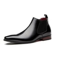 thumbnail image 5 of Botas Chelsea de otoño e invierno, botas cortas de cuero genuino para hombre, ropa formal de negocios, 5 of 5