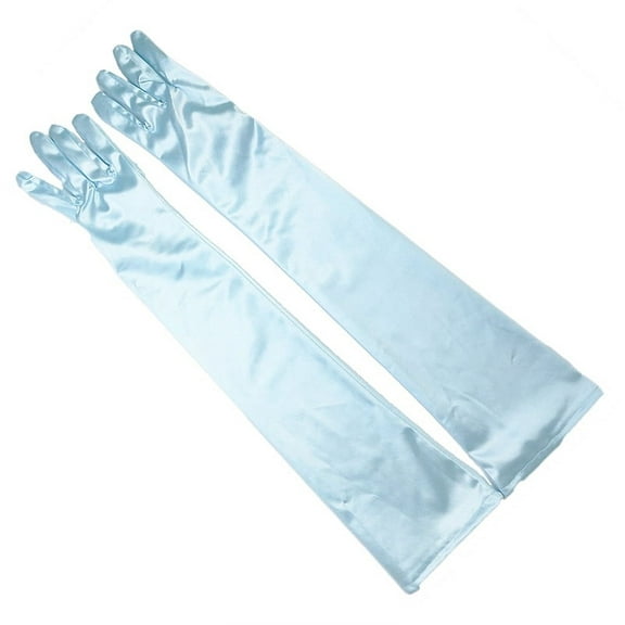 ERDOUY matte satin opera gloves length 53 cm (sky blue)