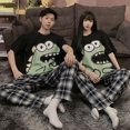 thumbnail image 2 of Conjuntos de pijamas de verano para hombre y mujer, ropa de dormir coreana con dibujos de cocodrilo, ropa de casa suelta para amantes, 2 of 4