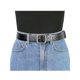 thumbnail image 4 of Cinturón de hebilla de pin para mujeres, cinturón ancho suave y casual para vestidos, jeans y pantalones de 112 cm/44.09" negro, hebilla plateada, 4 of 4