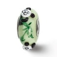 thumbnail image 2 of Fancy Bead White Sterling Silver Glass 14.88 mm 7.46 Reflections Hand Painted Panda, Green Bead, 2 of 4