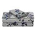 thumbnail image 3 of Tribeca Living 300 Thread Count Cotton Extra Deep Pocket Printed Sheet Set, Cal King, Lisbon Blue/Multi, 3 of 4