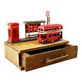 thumbnail image 3 of Caja de almacenamiento para tocador, organizador de maquillaje, organizador de escritorio de madera con cajón Autobús de dos pisos, 3 of 8