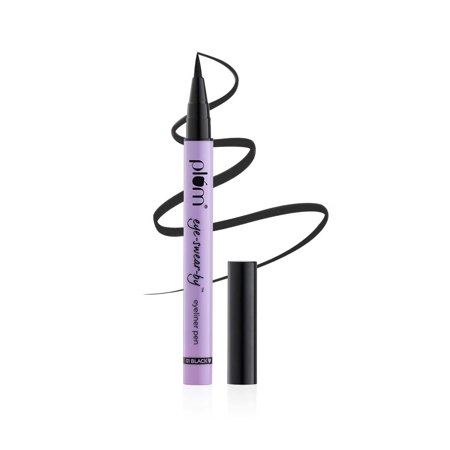 Plum Eye-Swear-By Eyeliner Pen | Flexible Felt-Tip | Smudge-Proof | 100% Vegan & Cruelty Free | 01 Black
