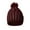 Maroon / Silver, variant on Women's Cable Knit Winter Warm Pom-Pom Knit Beanies with Rhinestone Accent Design, Black / Gold