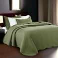 thumbnail image 3 of IR Imperial Rooms 2 Piece Microfiber Quilt Reversible Kids Bedding Soft 1 Bedspread & 1 Pillow Shams Olive Green Twin, 3 of 12