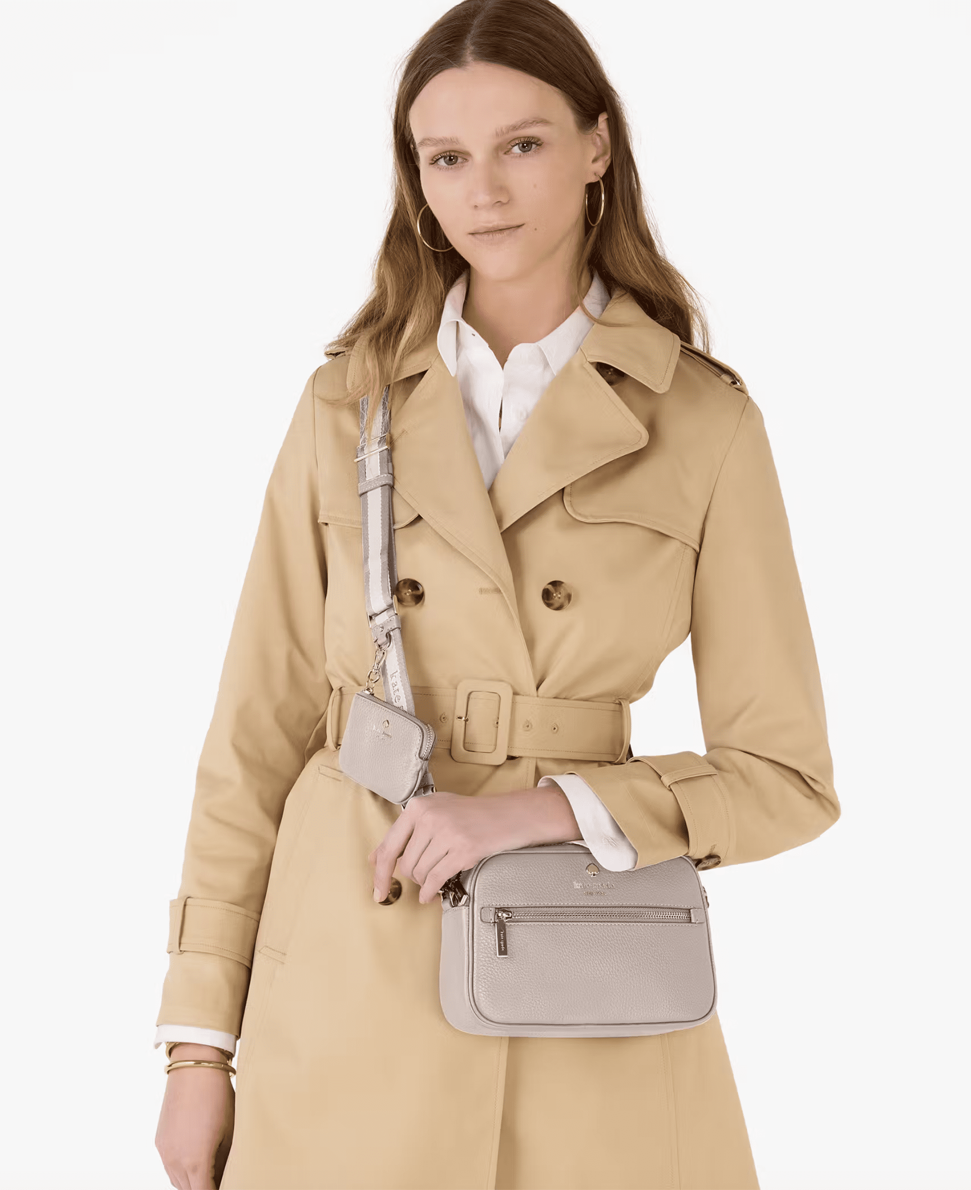 Kate Spade New York Emma Camera Bag Crossbody – Pebbled Leather Designer Handbag with Zip Closure & Adjustable Strap