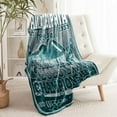 thumbnail image 2 of Football Throw Blanket for Team Fans Lovers, Green Football Gifts for Men Women, Team Colors Throw for Sofa Couch Bed Living Room 80"x60", 2 of 6
