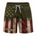 thumbnail image 4 of XINPINGMens 250 Anniversary Usa Shorts 4th Of July Outfits Short Patriotic Drawstring American Flag Print Bathing Suits 1776 2026 Casual Baggy Athletic Board Shorts with Liner, 4 of 5