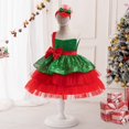 thumbnail image 2 of Odeerbi Kids Girls Sequin Tulle Tube Dress Christmas Bow Tiered Princess Dress Cute Cotton Tube Evening Dress Gowns Sleeveless Strapless Mesh Dress Kids Girls Clothes, 2 of 9