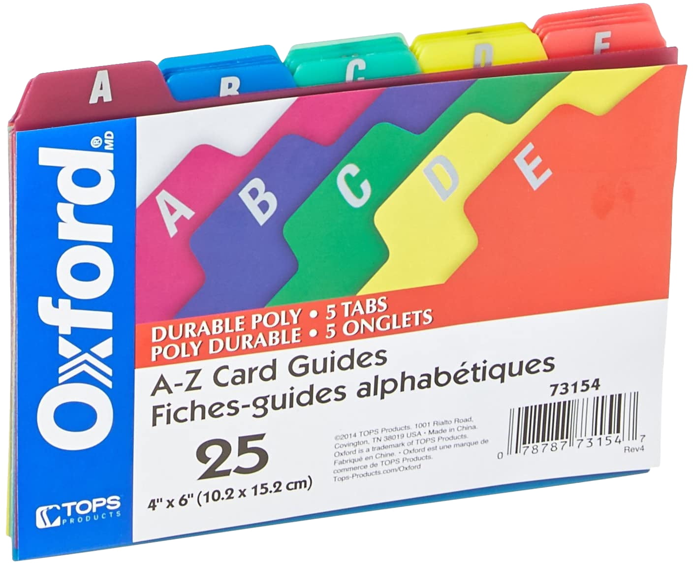 OFFILICIOUS 4x6 Index Card Holder Dividers - 25 Plastic Black Index Card Dividers with Alphabet Tabs - Index Card Organizer, Index Cards, Index Card