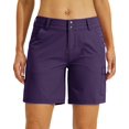 thumbnail image 3 of Pantalones cortos Willit para mujer, golf y senderismo, cargo, de secado rápido, pantalones cortos deportivos casuales de verano con bolsillos de 7 pulgadas, morado 18, 3 of 7