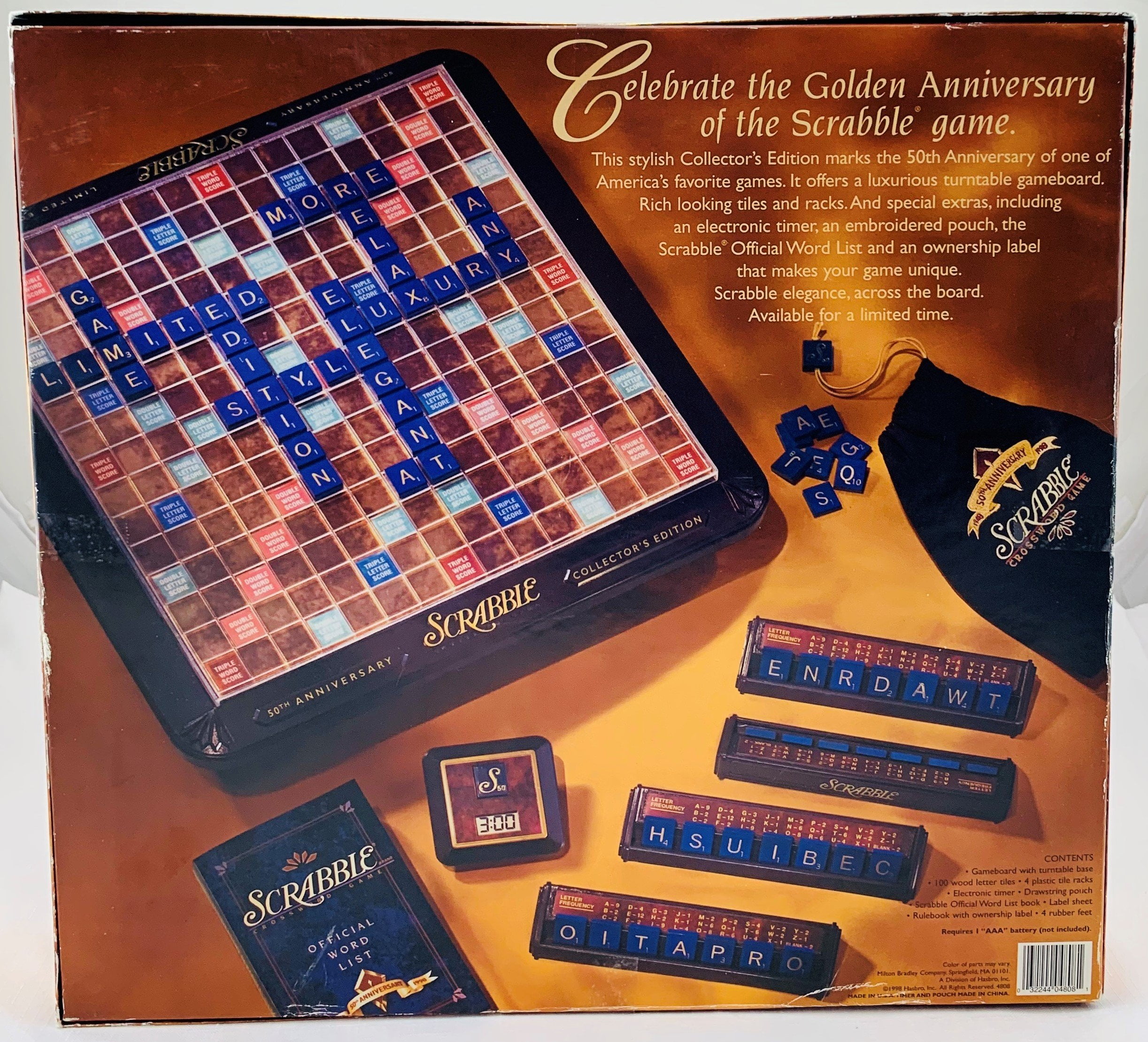 Scrabble Deluxe Collectors Edition 50th Anniversary - 1998