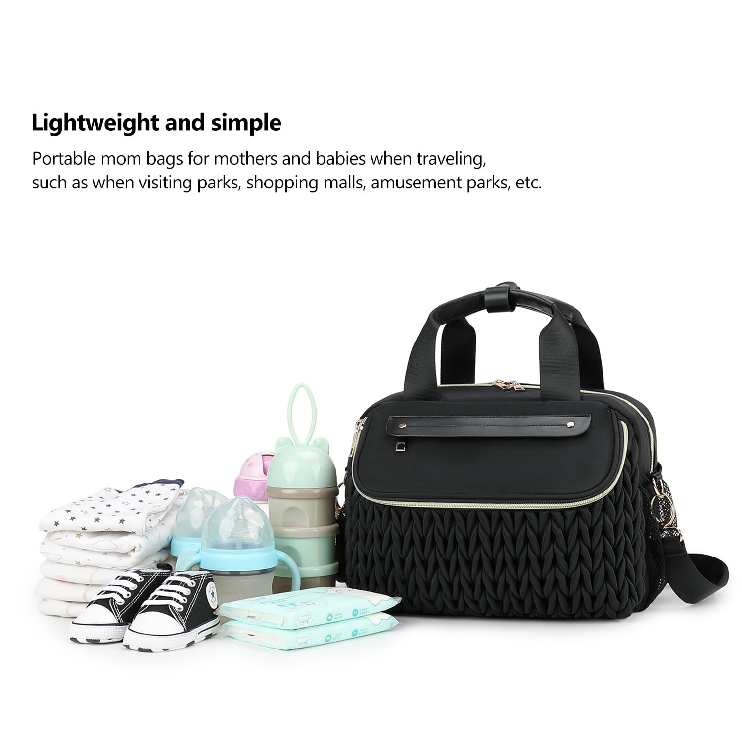 Sunyuer Diaper Bag Tote, Quilted Multifunction Waterproof Hospital Bag for Labor Delivery, Travel Large Capacity Diaper Tote