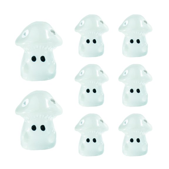 AOOOWER 100Pcs Glowing in the Dark Miniature Mushroom for DIY Projects and Enchanting Garden or Indoor Decorations