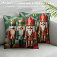 thumbnail image 3 of Nawypu  Nutcracker Throw Pillow Cushion Cover, Photo of Christmas Themed Cartoons with Clothes Hats and Mustaches Print, Double-Side Digital Print Decor, Green Red, 3 of 5