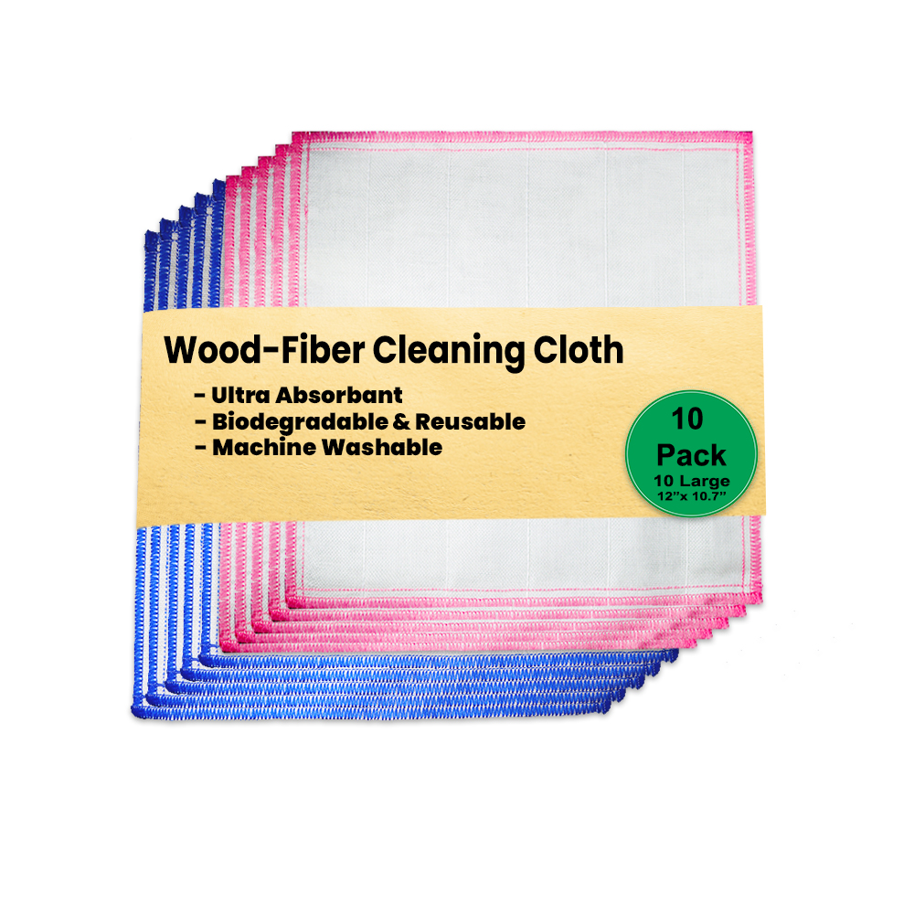 Naturally Wood Fiber Cleaning Cloth, Microfiber Cleaning Cloths, 10 PK
