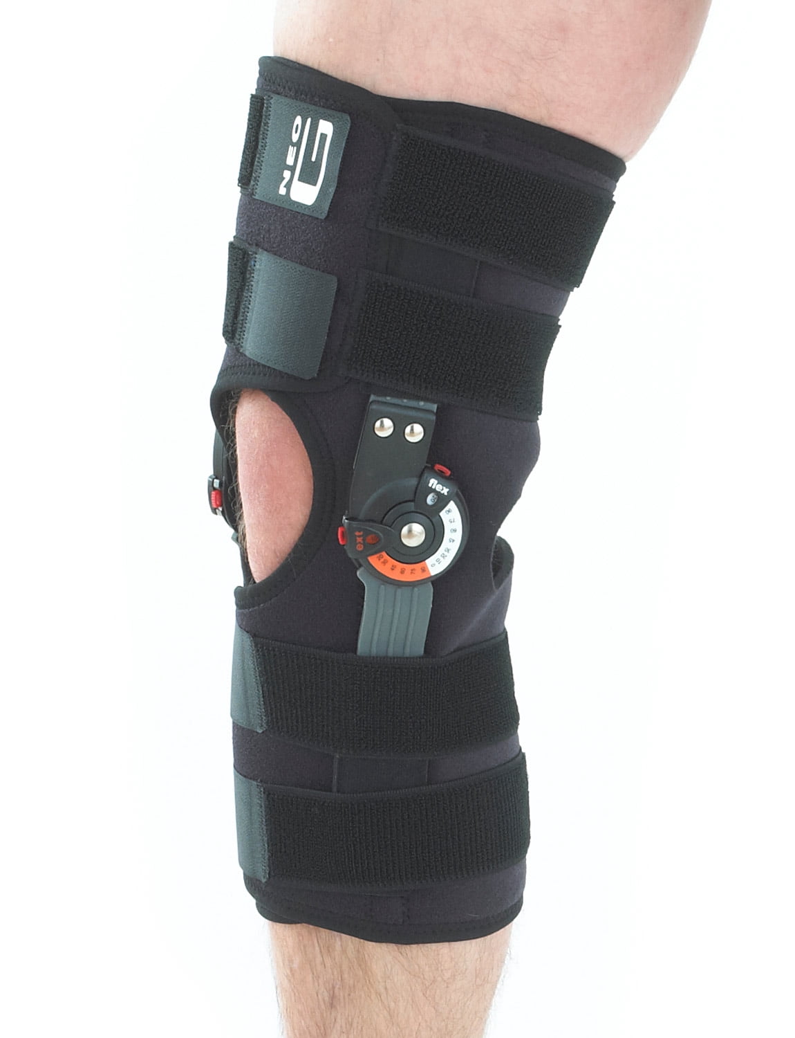 Neo G Adjusta Fit Hinged Knee Brace for Women and Men - Knee Support Open Patella for Pain Relief, Meniscus Tear, Arthritis, Rehabilitation, ACL, Strains - Adjustable Compression - One Size