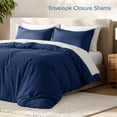 thumbnail image 6 of Bare Home Luxury Duvet Cover and Sham Set - Premium 1800 Collection - Ultra-Soft - Queen, Dark Blue, 3-Pieces, 6 of 10